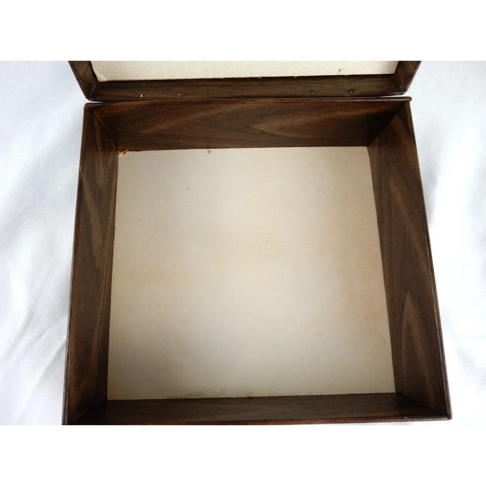 Vintage La Corona #400 Faux Walnut Cigar Box American Brands 1970s Dark